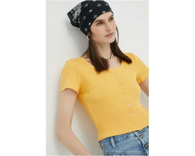 Levi's tricou femei, culoarea galben