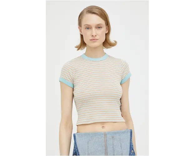 Levi's tricou din bumbac culoarea bej