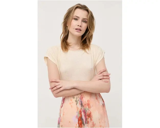 Max Mara Leisure tricou de in culoarea bej