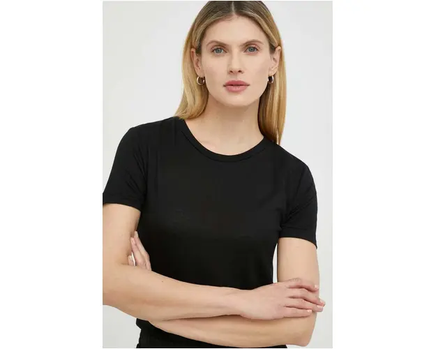 Bruuns Bazaar tricou Katka femei, culoarea negru