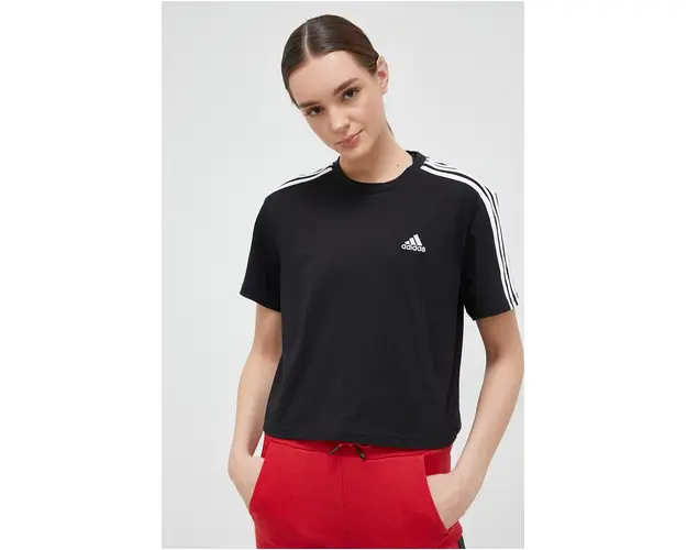 adidas tricou din bumbac culoarea negru