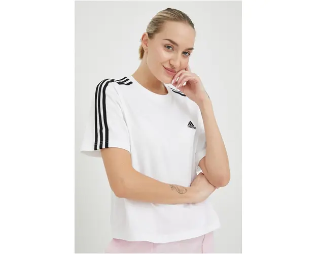 adidas tricou din bumbac culoarea alb HR4915