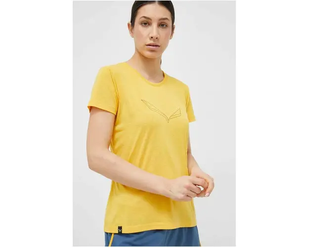 Salewa tricou sport Pure Eagle Frame culoarea galben