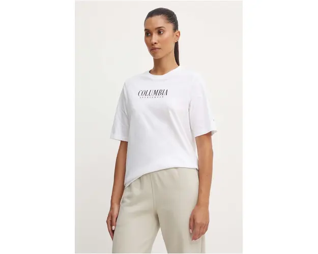 Columbia tricou din bumbac culoarea alb