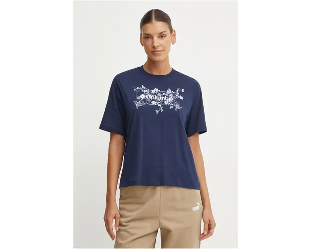 Columbia tricou din bumbac culoarea albastru marin