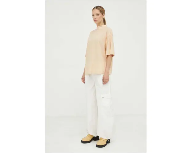 G-Star Raw tricou din bumbac culoarea bej