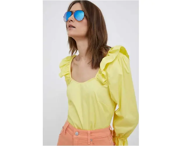PS Paul Smith bluza femei, culoarea galben, neted