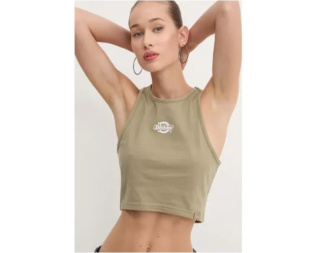 Dickies top femei, culoarea verde