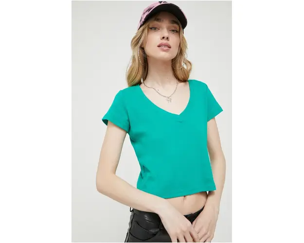 Hollister Co. tricou din bumbac culoarea verde