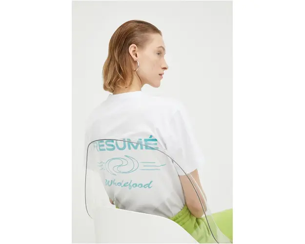 Résumé tricou din bumbac culoarea alb