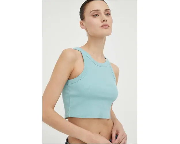 Deus Ex Machina top femei, culoarea turcoaz