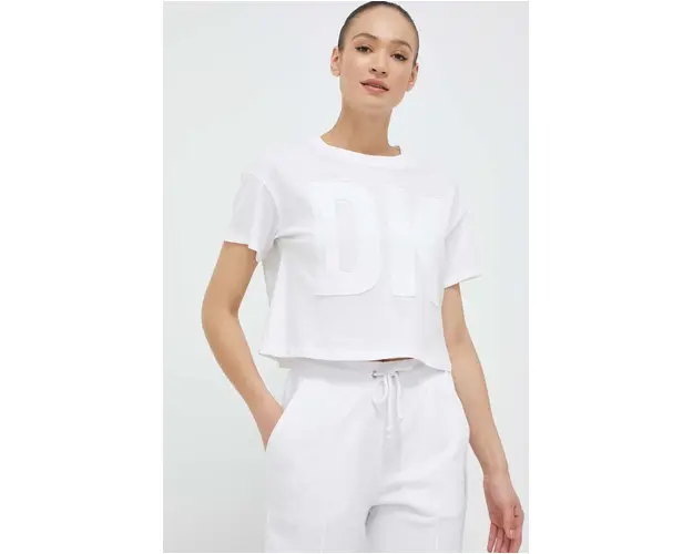 Dkny tricou din bumbac culoarea alb