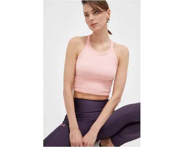 Under Armour top de antrenament Rush Seamless culoarea roz