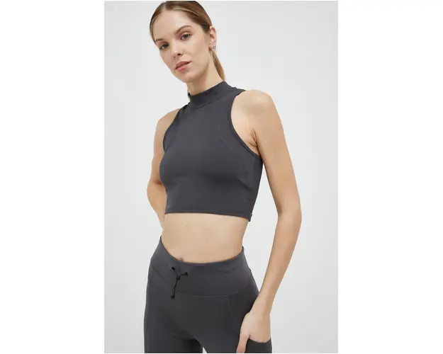 4F alergare de sus culoarea gri, cu turtleneck