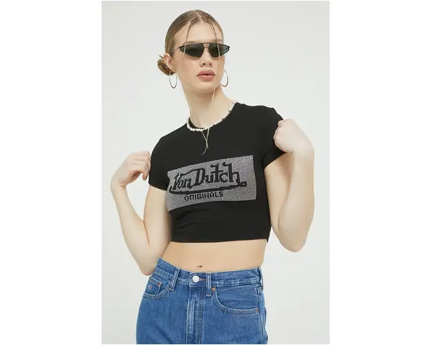 Von Dutch tricou femei, culoarea negru