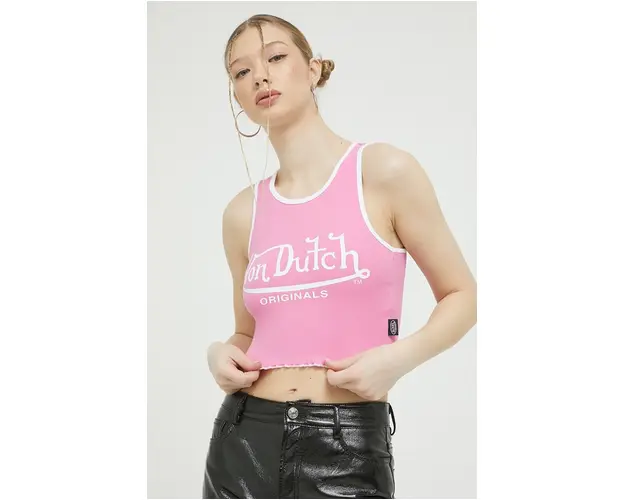 Von Dutch top femei, culoarea roz