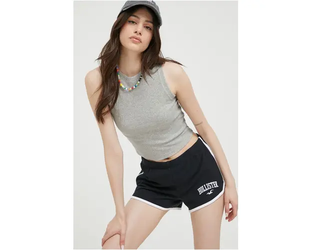 Hollister Co. top femei, culoarea gri