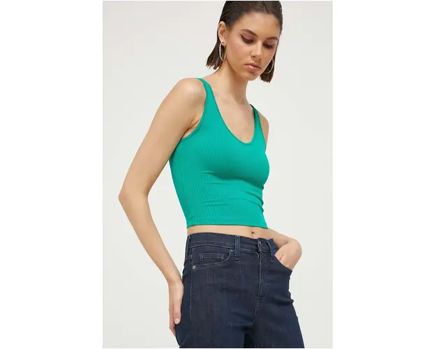 Hollister Co. top femei, culoarea verde