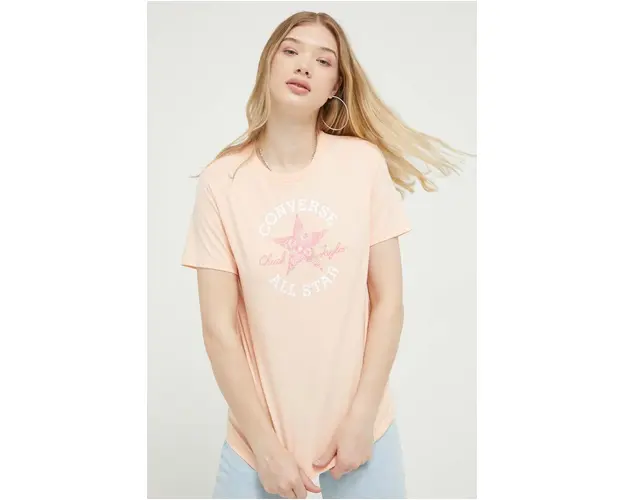 Converse tricou din bumbac culoarea portocaliu