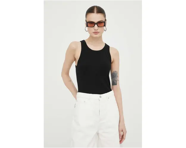 Samsoe Samsoe top femei, culoarea negru
