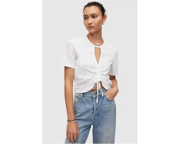 AllSaints tricou din bumbac culoarea alb