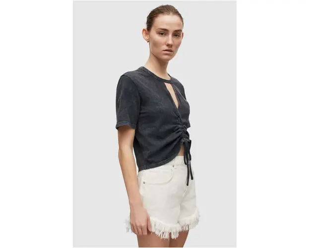 AllSaints tricou din bumbac culoarea negru