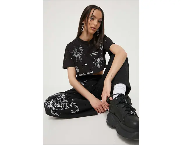 Sixth June tricou din bumbac culoarea negru