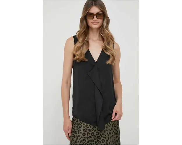 United Colors of Benetton bluza culoarea negru, neted