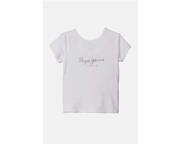 Pepe Jeans tricou copii Culoarea alb