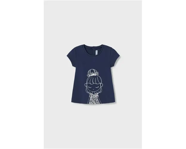 Mayoral tricou de bumbac pentru copii culoarea albastru marin