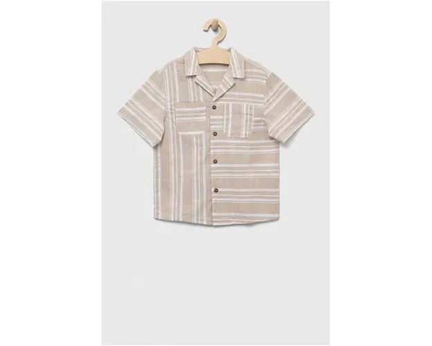 United Colors of Benetton camasa de bumbac pentru copii culoarea bej