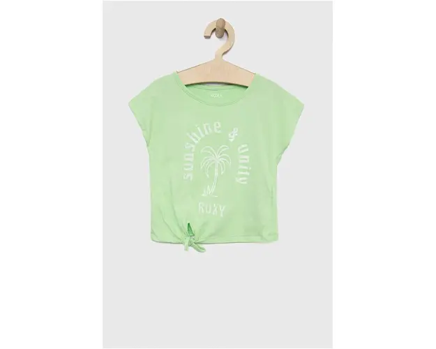Roxy tricou de bumbac pentru copii culoarea verde