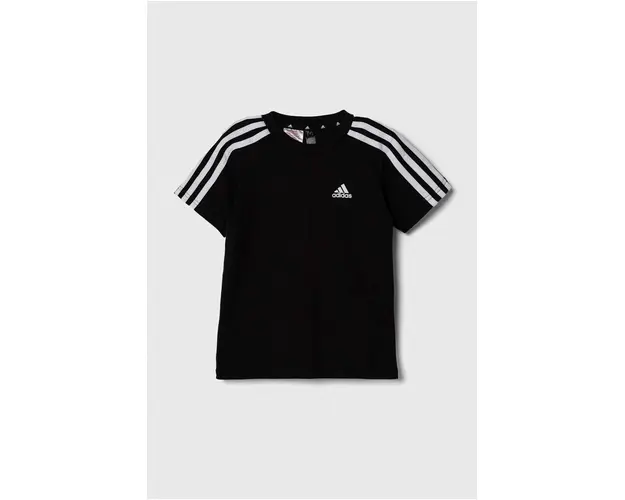 adidas tricou de bumbac pentru copii LK 3S CO culoarea negru, neted