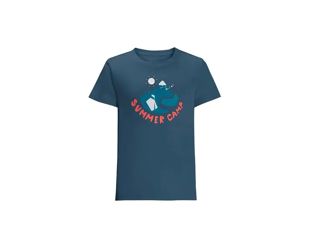 Jack Wolfskin tricou copii SUMMER CAMP T K culoarea albastru marin, cu imprimeu