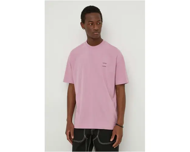 Samsoe Samsoe tricou din bumbac barbati, culoarea bej, neted