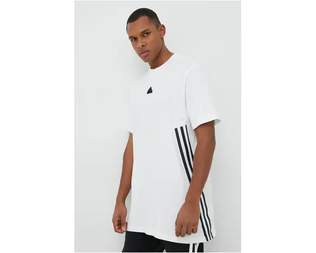 Adidas tricou din bumbac culoarea alb, cu imprimeu