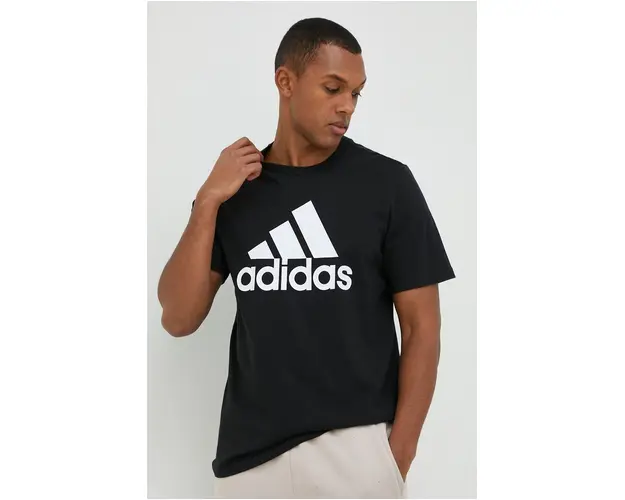 adidas tricou din bumbac culoarea negru, cu imprimeu IC9347