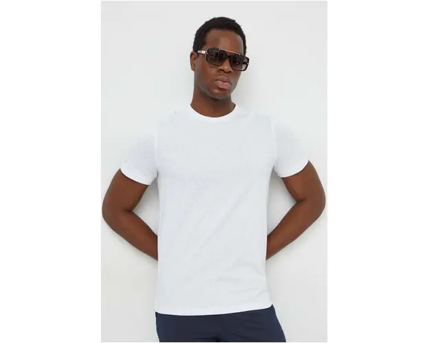 Michael Kors tricou din bumbac culoarea alb, modelator