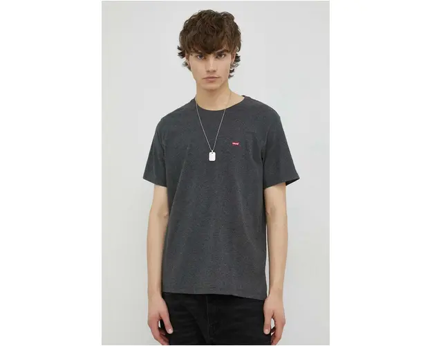 Levi's tricou din bumbac , culoarea gri, neted