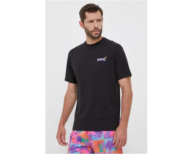 Puma tricou din bumbac X 8ENJAMIN culoarea negru, cu imprimeu