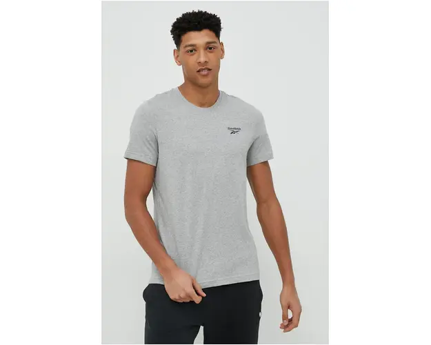 Reebok tricou din bumbac culoarea gri, melanj