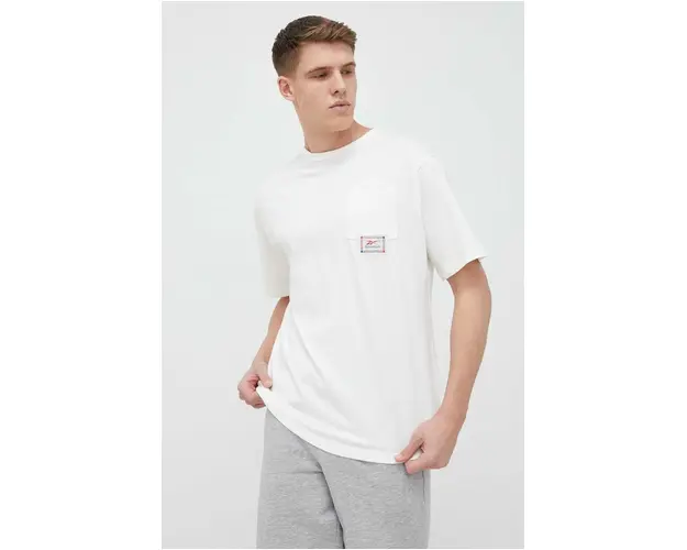 Reebok Classic tricou barbati, culoarea alb, cu imprimeu