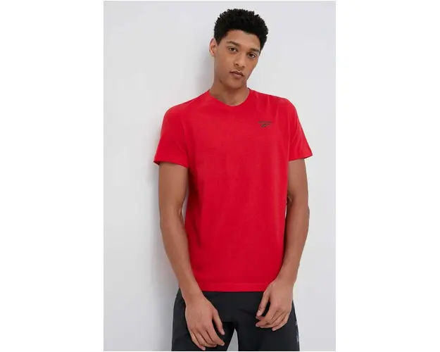 Reebok tricou din bumbac culoarea rosu, neted