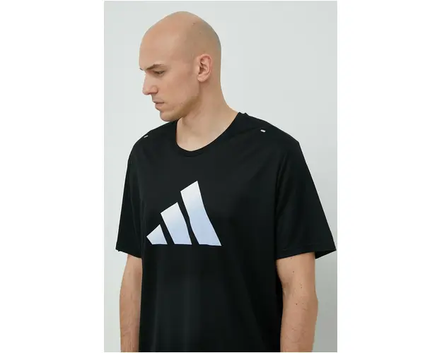 adidas Performance tricou de alergare Run Icons culoarea negru, cu imprimeu