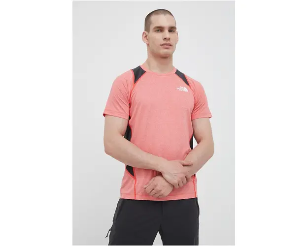 The North Face tricou sport Glacier culoarea rosu, modelator