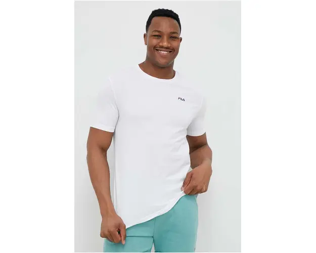 Fila tricou din bumbac 2-pack culoarea gri, neted