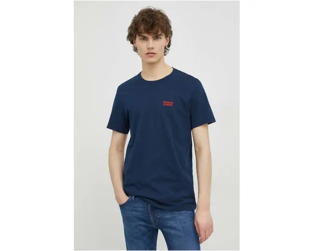 Levi's tricou din bumbac 2-pack culoarea negru, cu imprimeu