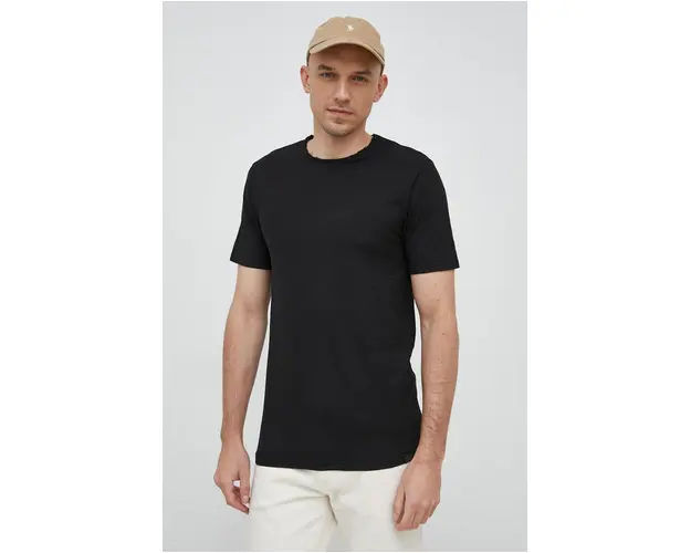 United Colors of Benetton tricou din bumbac culoarea negru, neted