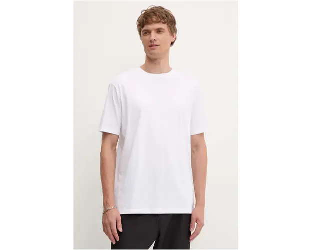 Bruuns Bazaar tricou din bumbac Gus culoarea alb, cu imprimeu