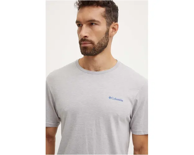 Columbia tricou din bumbac culoarea gri, cu imprimeu